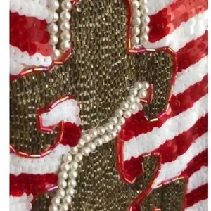 Vintage Sequin  80’s Silk  Top sz M